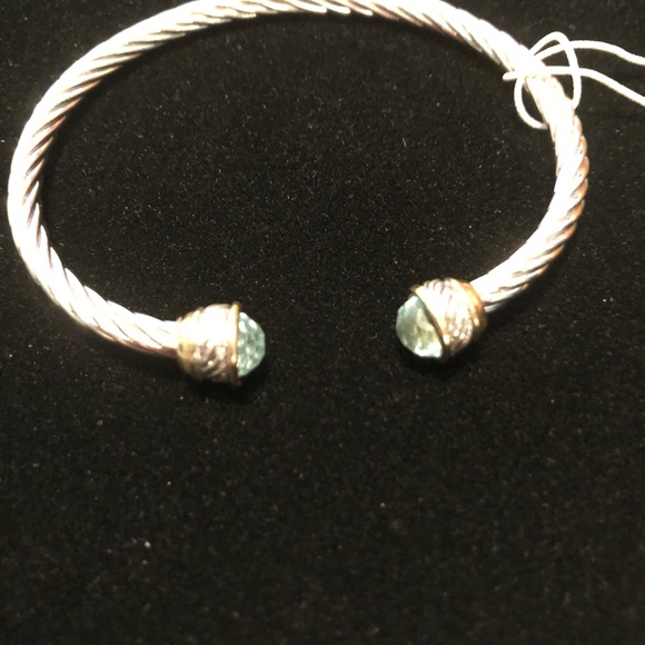NWT Twisted Silver Bracelet with Turquoise on ends - Picture 7 of 10